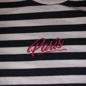 Paris Embroidered Stripped Tee🦋❤️